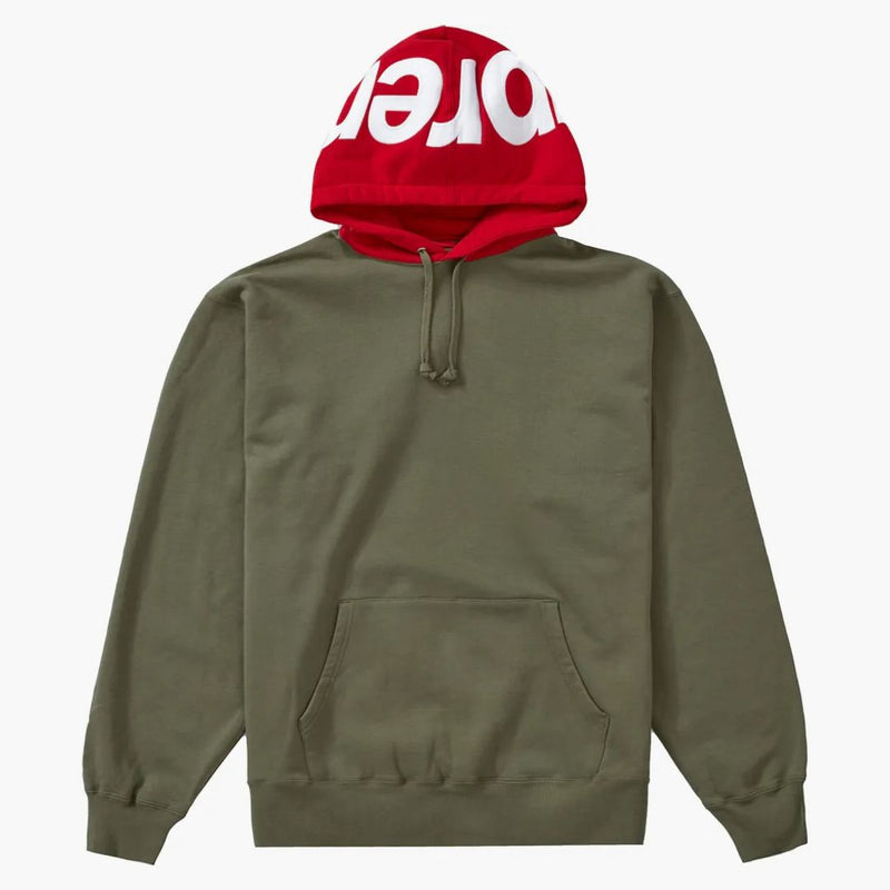 Supreme Contrast Hooded Sweatshirt Light Olive