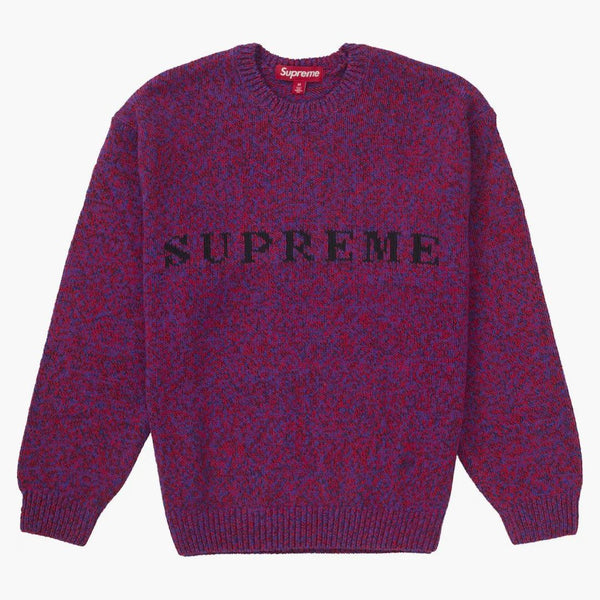 Supreme Contrast Logo Sweater Red Melange