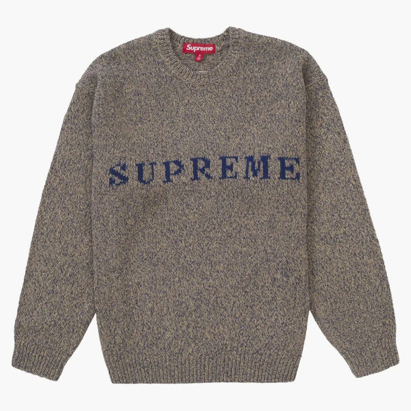 Supreme Contrast Logo Sweater Taupe Melange