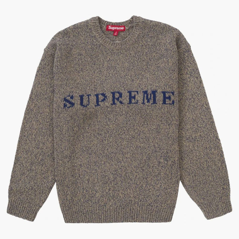 Supreme Contrast Logo Sweater Taupe Melange