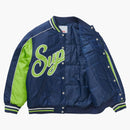 Supreme Contrast Script Varsity Jacket Navy
