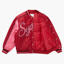 Supreme Contrast Script Varsity Jacket Red