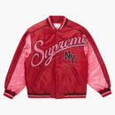 Supreme Contrast Script Varsity Jacket Red