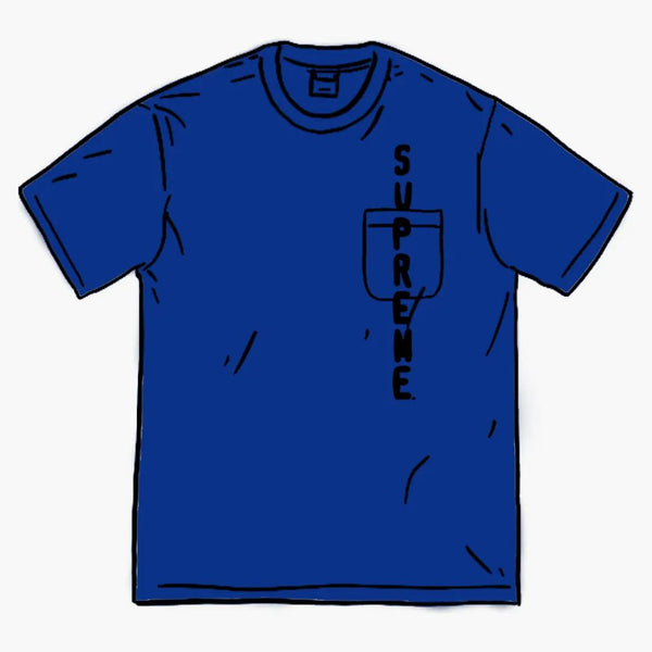 Supreme Contrast Stitch Pocket Tee Light Royal