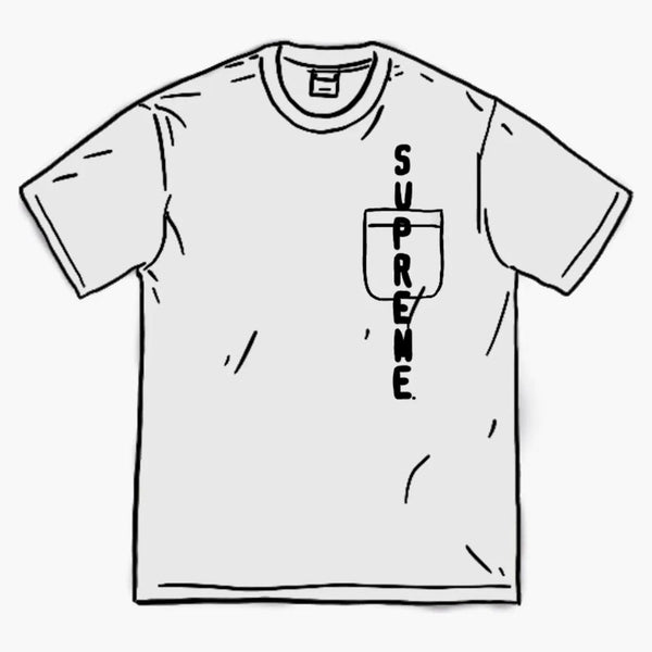 Supreme Contrast Stitch Pocket Tee White