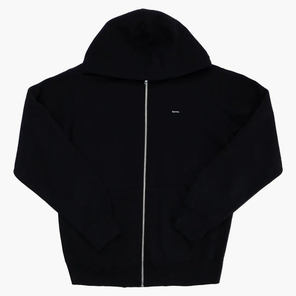 Högsta kontrast zip upp huva tröja svart svart