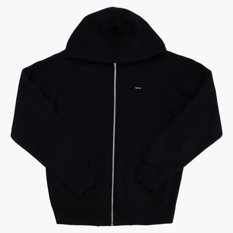 Högsta kontrast zip upp huva tröja svart svart