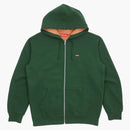 Supreme Contrast Zip Up Hooded Sweatshirt Dark Green
