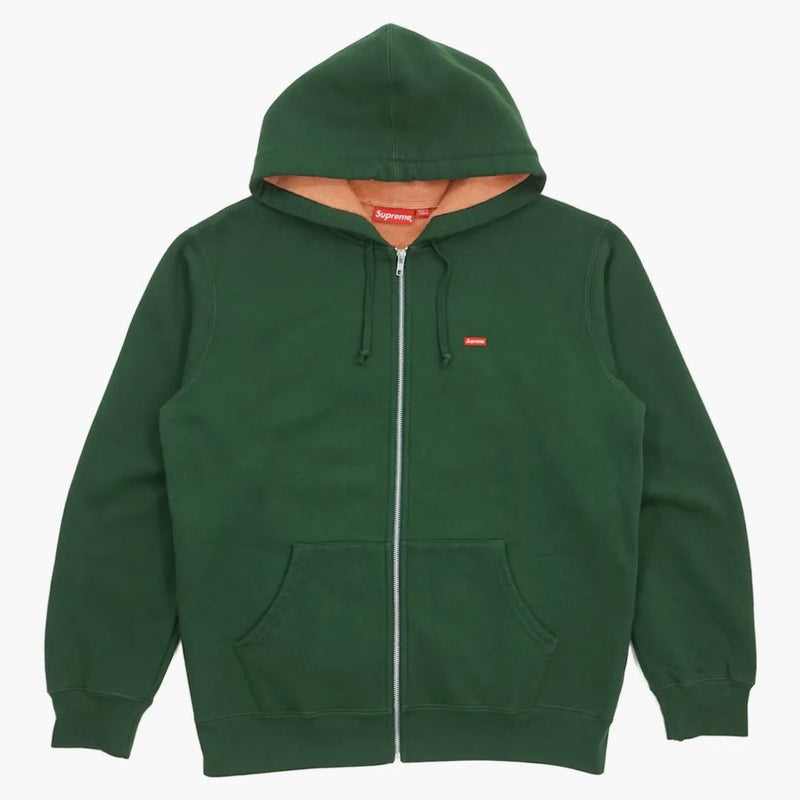 Nejvyšší kontrast Zip Up Mikina s kapucí tmavě zelená