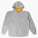 Supreme Contrast Zip Up Hooded Sweatshirt Heather Gray