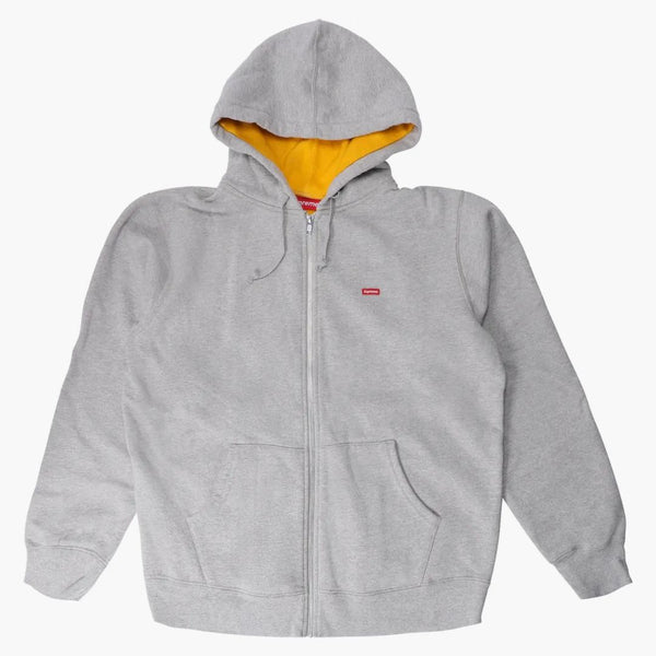 Supreme Contrast Zip Up Hooded Sweatshirt Heather Grey