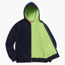 Supreme Contrast Zip Up Hooded Sweatshirt Navy