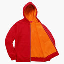 Supreme Contrast Zip Up Hooded Sweatshirt Red