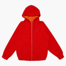 Supreme Contrast Zip Up Hooded Sweatshirt Red