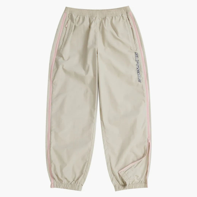 Supreme Contrast Zip Warm Up Pant Tan