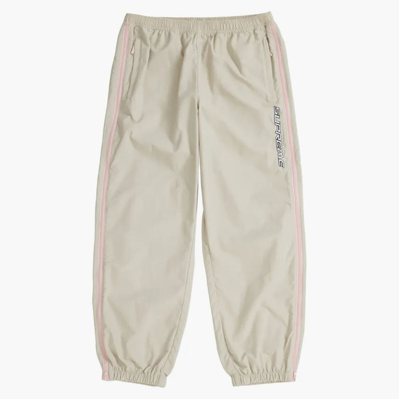 Supreme Contrast Zip Warm Up Pant Tan