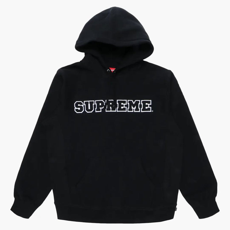 Supreme Cord Collegiate Logo Hooded Sweatshirt svart