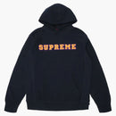 Supreme Cord Collegiate Logo Hooded Sweatshirt Navy