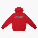 Supreme Cord Collegiate Logo Hooded Sweatshirt Red