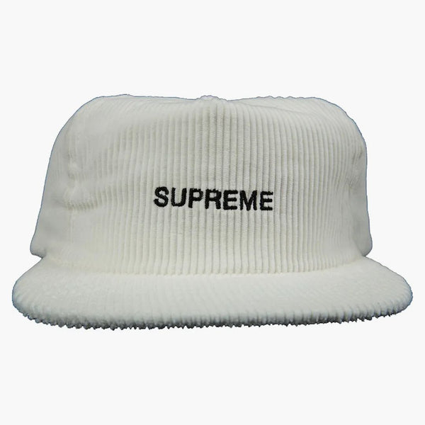 Supreme Corduroy 5 Panel Cap White