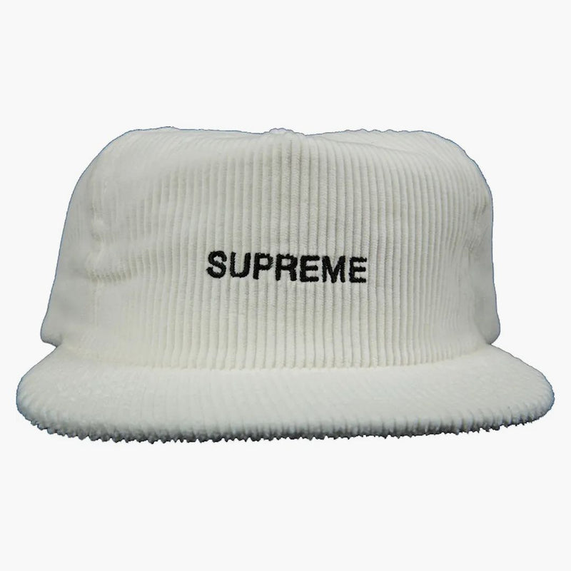 Supreme Corduroy 5 Panel Cap White
