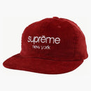 Supreme Corduroy Classic Logo 6 Panel Cap Burgundy
