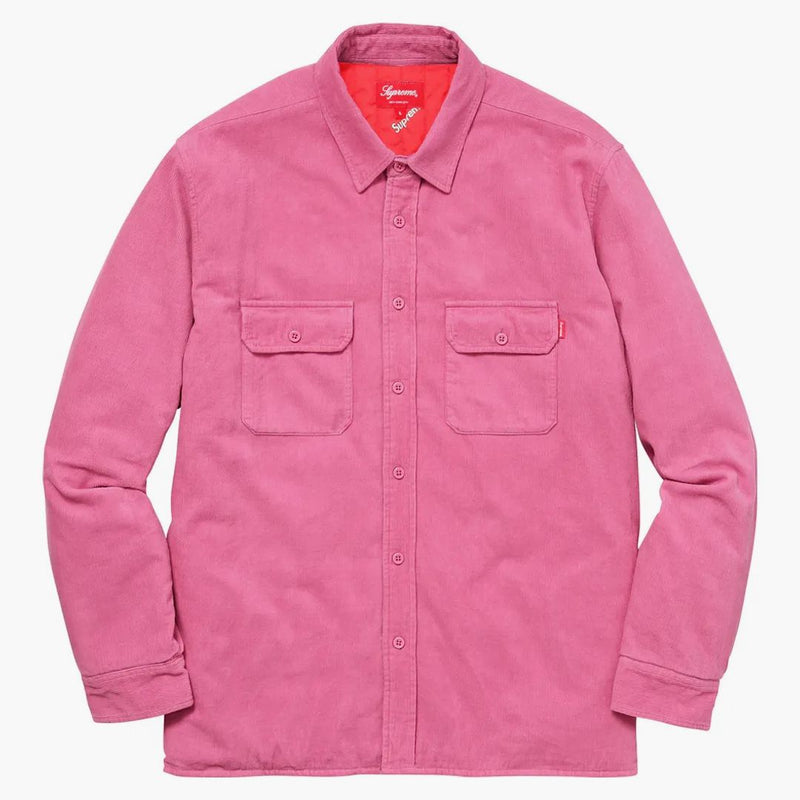 Supreme corduroy quilted shirt pink