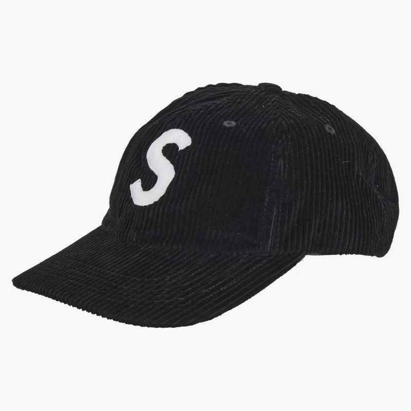 Supreme Corduroy S Logo 6 Panel (FW24) Black