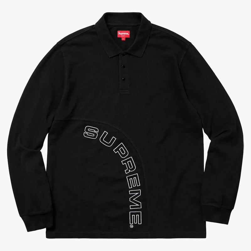 Supreme Corner Arc L/S Polo Black
