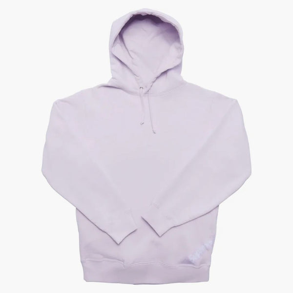 Supreme Corner etikett huva tröja lätt lila