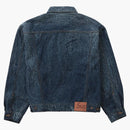 Supreme Crackle Denim Trucker Jacket Blue