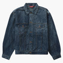 Supreme Crackle Denim Trucker Jacket Blue