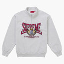 Supreme Crest Applique Half Zip Pullover Ash Grey