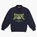 Supreme Crest Applique Half Zip Pullover Navy
