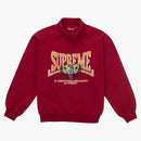 Supreme Crest Applique Half Zip Pullover Red