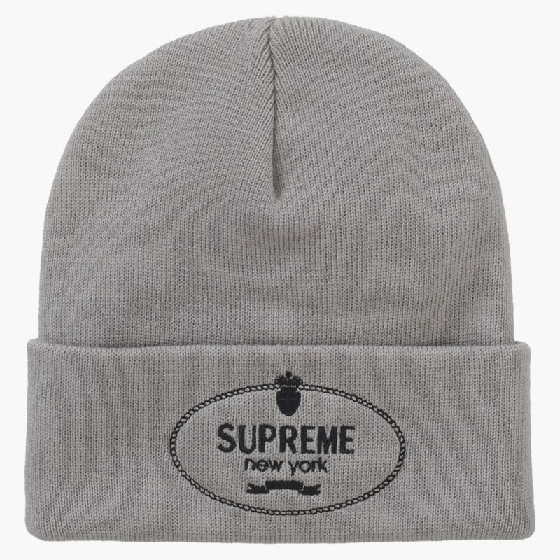 Supreme crest beanie gray