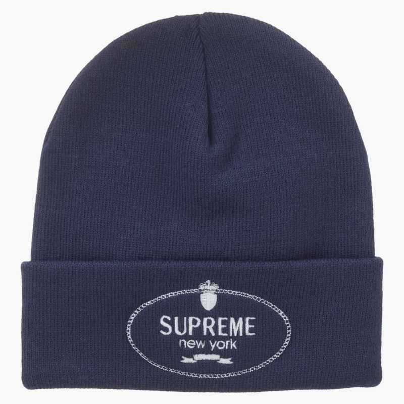 Supreme crest beanie navy