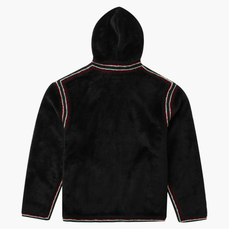 Supreme Crochet Edge Hooded Zip Up Top Black