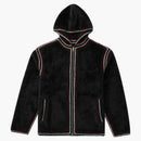 Supreme Crochet Edge Hooded Zip Up Top Black