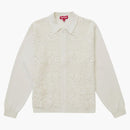 Supreme crochet zip cárdigan blanco