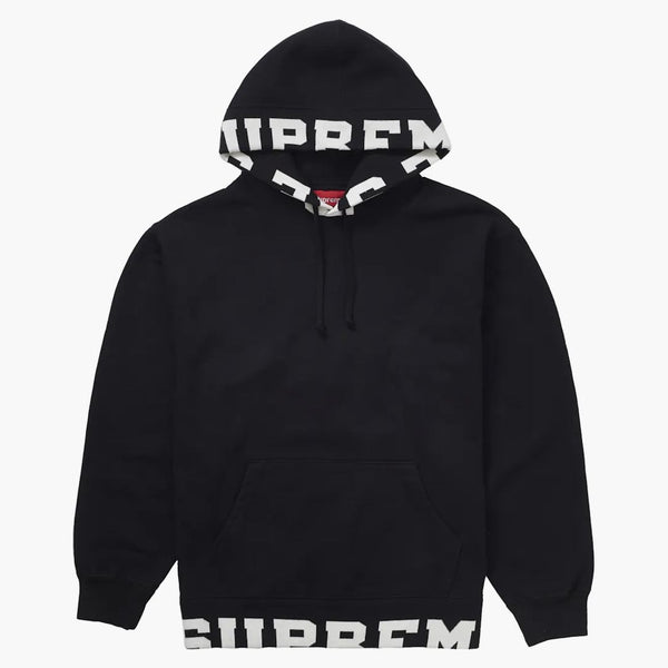 Supreme Cropped Logos Hooded Sweatshirt Black
