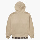 Supreme cropped logos hooded sweatshirt tan