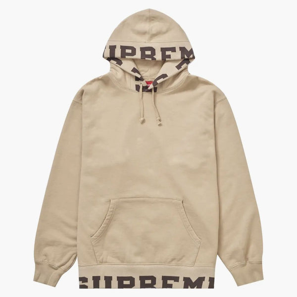 Supreme Cropped Logos Hooded Sweatshirt Tan