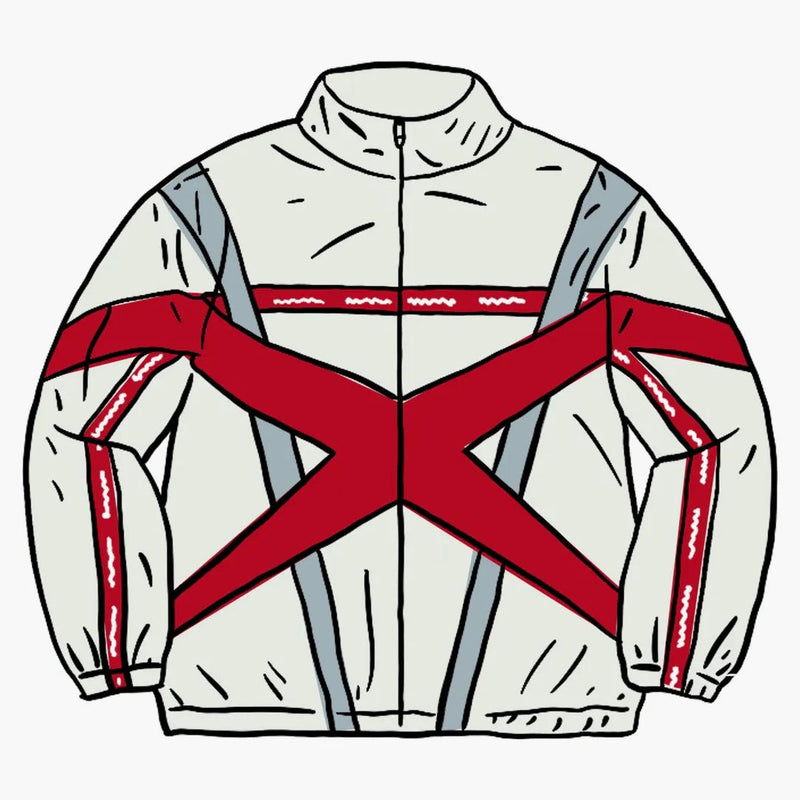 Supreme Cross Paneled Track Jacket White