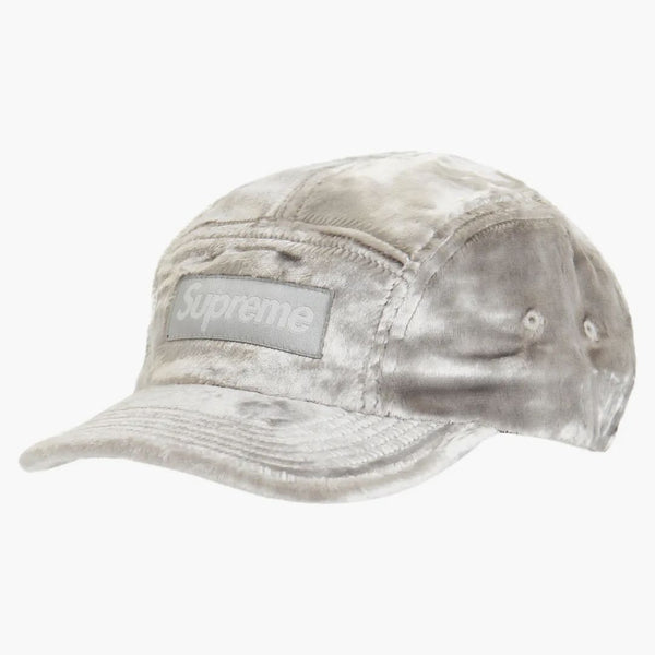 Supreme triturado Velvet Camp Cap Gray