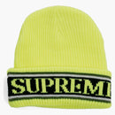 Supreme Cuff Logo Beanie Fluorescent Yellow