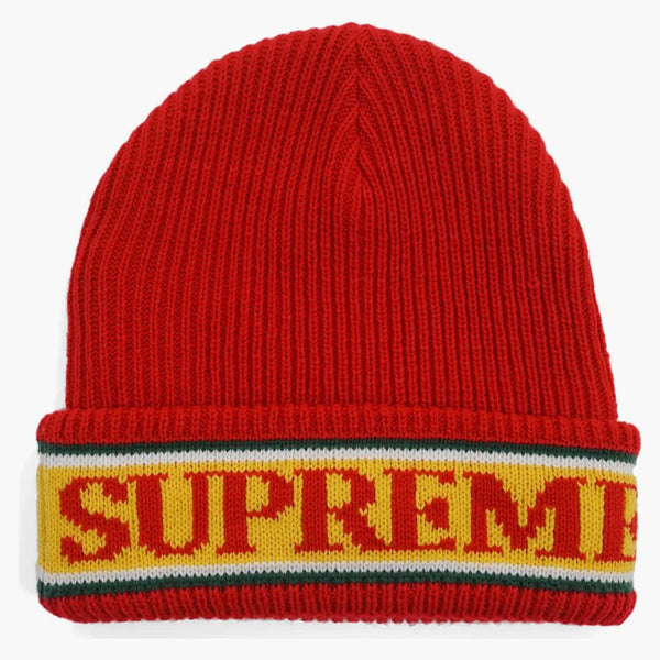 Supreme Cuff Logo Beanie Red