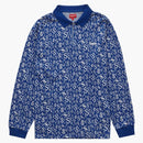 Supreme Currency Jacquard Zip L/s Polo Blue