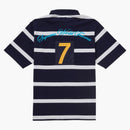 Supreme Cursive Polo Navy Stripe