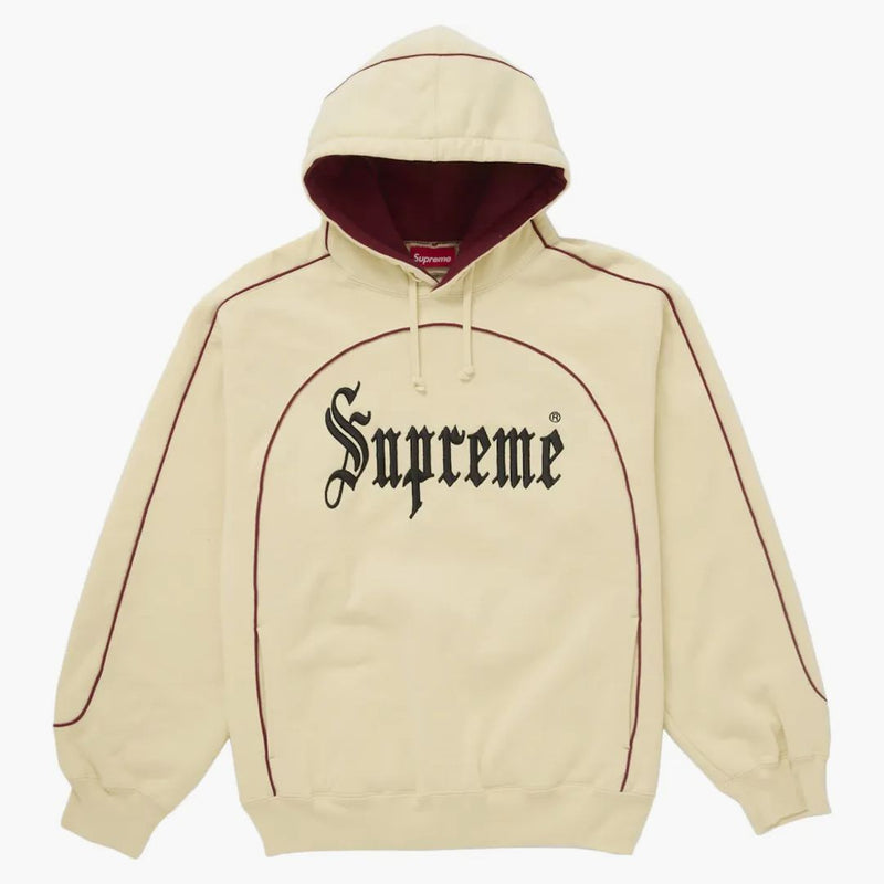 Supreme Curve Piping Felpa con cappuccio naturale